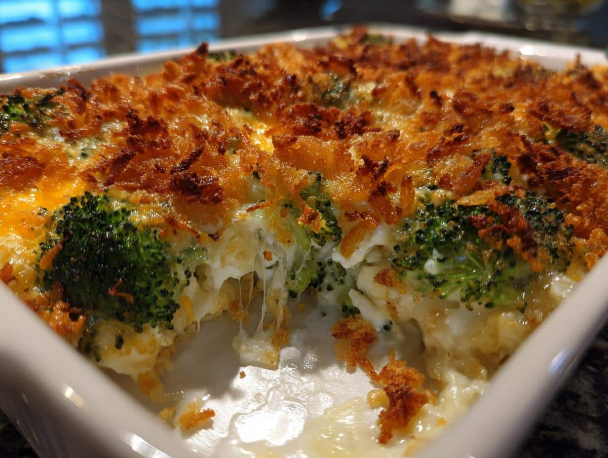 Creamy 4-Ingredient Broccoli Cheese Casserole Recipe