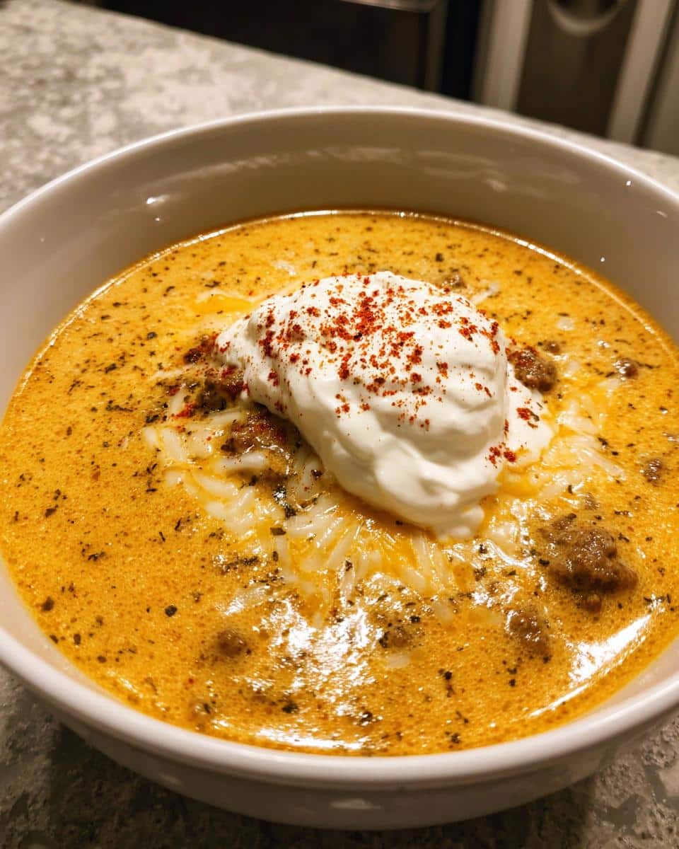 Cheeseburger Soup. - detail 1