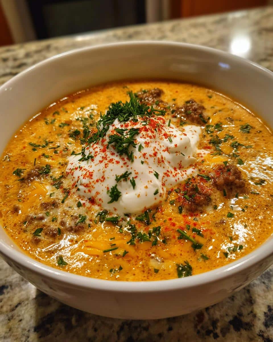 Cheeseburger Soup. - detail 2