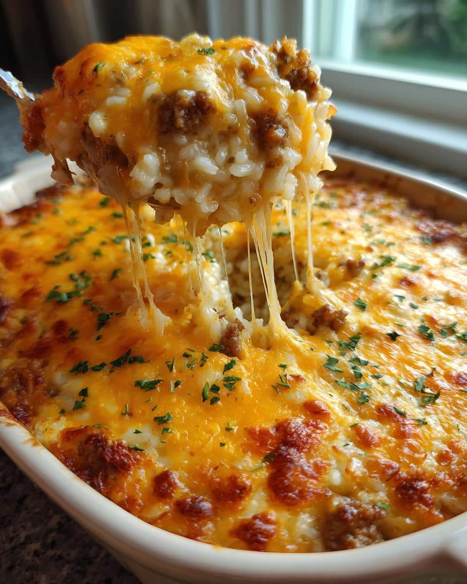 Cheesy Ground Beef and Rice Casserole - detail 2