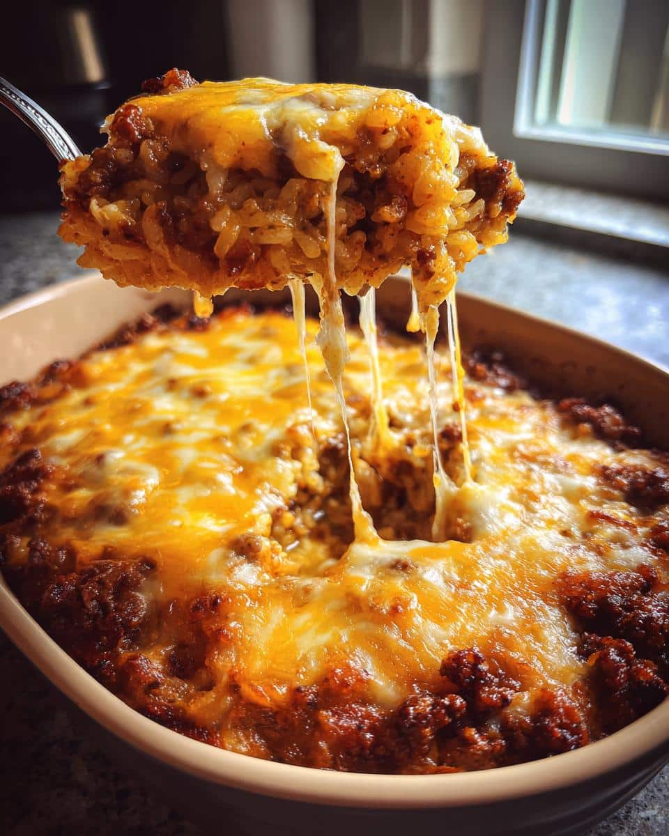 Cheesy Ground Beef and Rice Casserole - detail 3