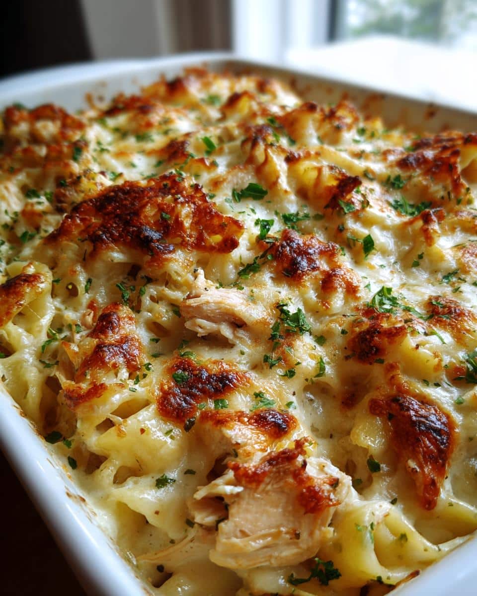 Creamy Chicken Alfredo Casserole – 30-Minute Comfort Food Bliss