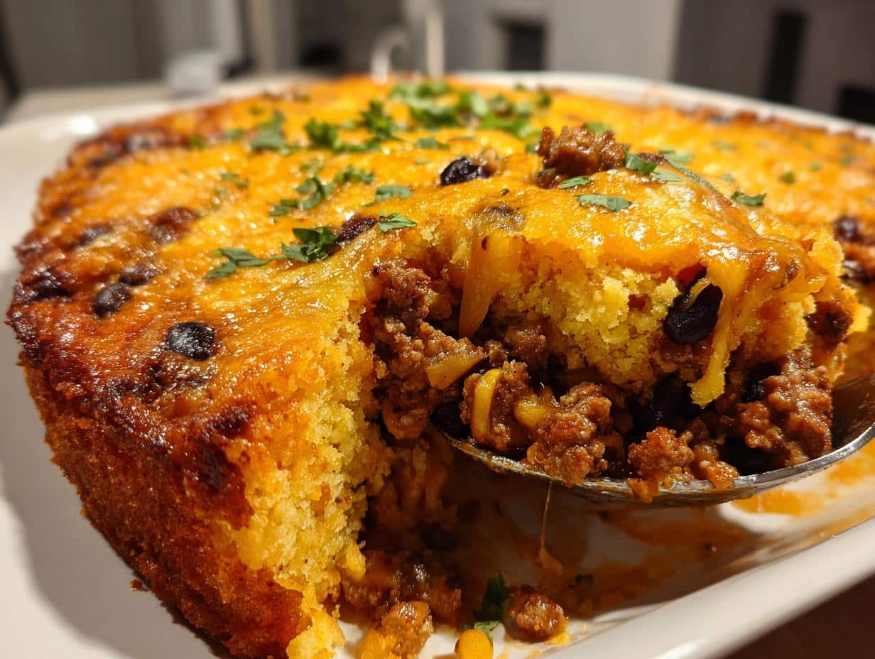 Juicy Cowboy Cornbread Casserole Bakes in 5 Easy Steps