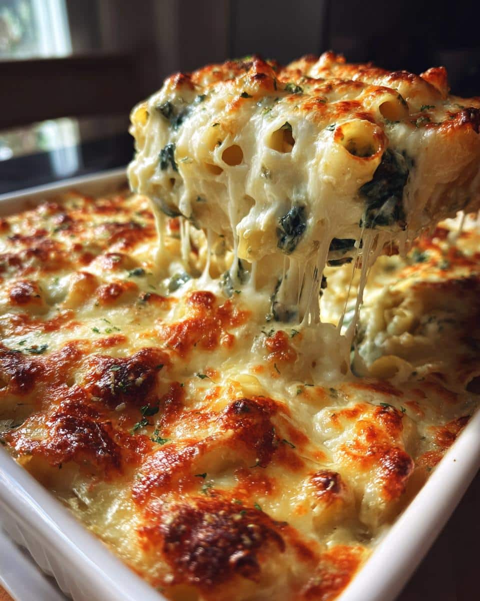 Creamy Spinach and Artichoke Pasta Casserole - detail 1