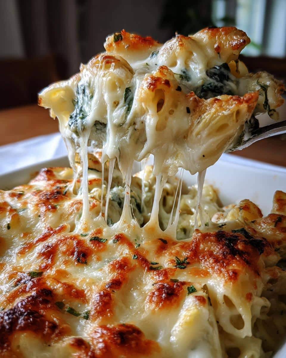 Creamy Spinach and Artichoke Pasta Casserole - detail 4