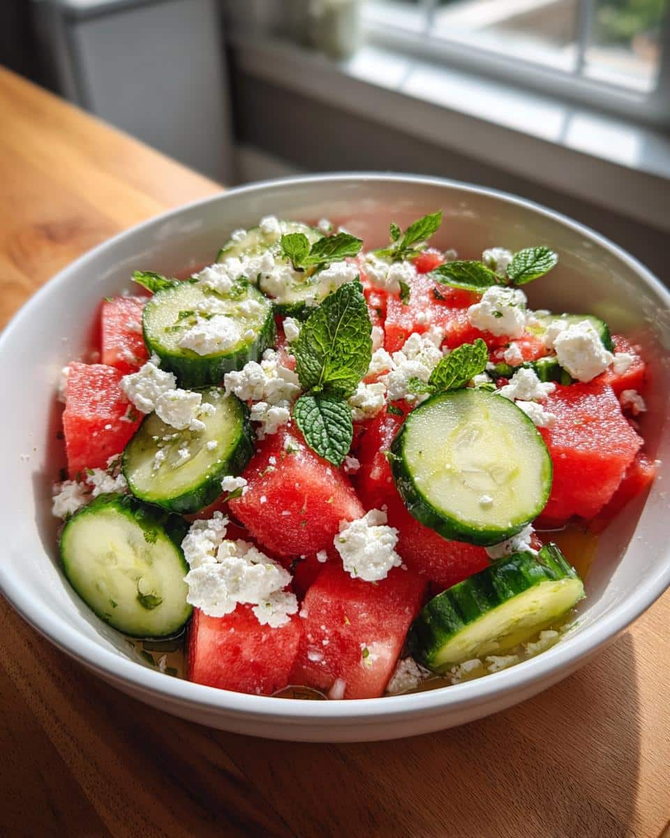 Feta Watermelon Cucumber Salad - detail 2