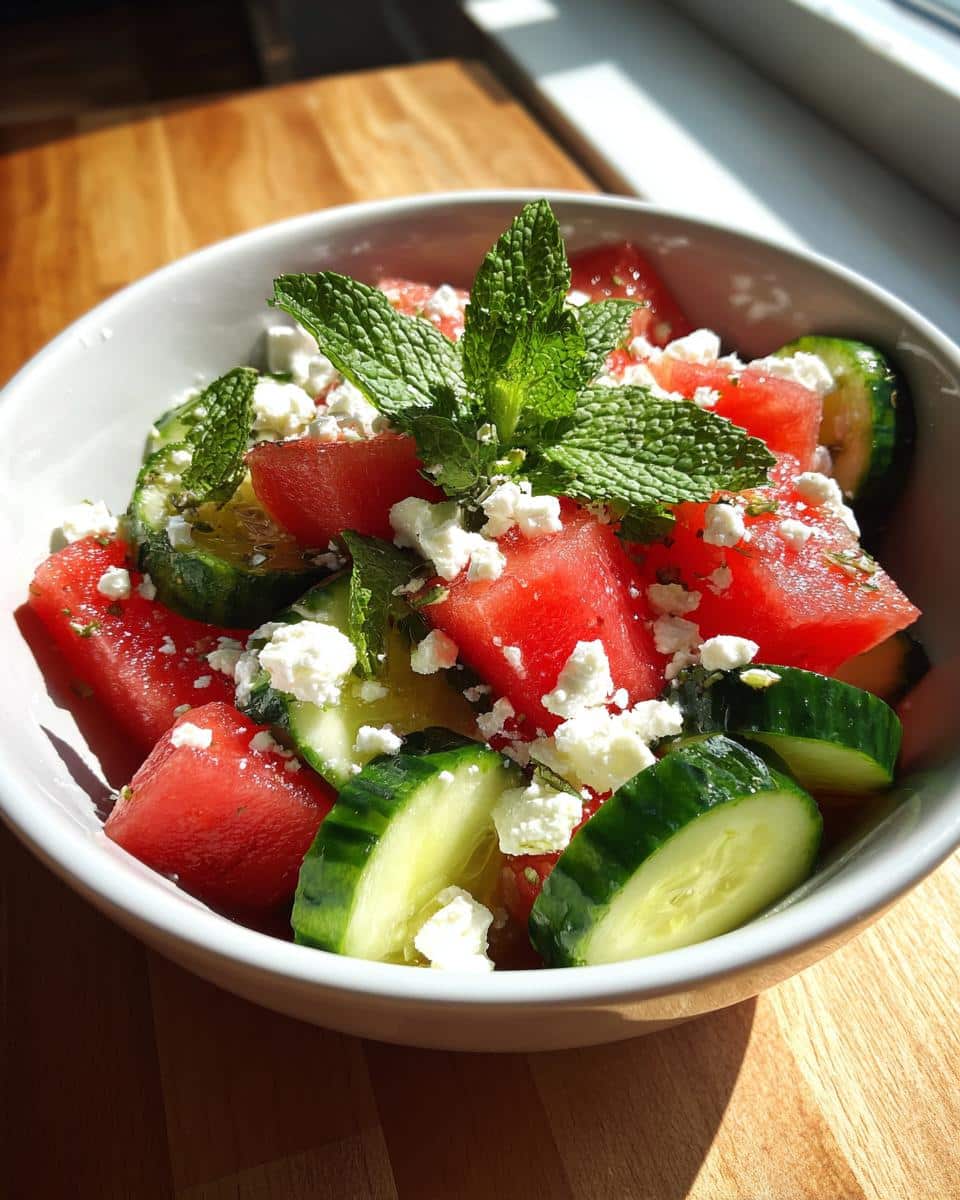 Feta Watermelon Cucumber Salad - detail 3