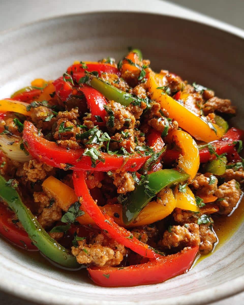 Ground Turkey and Peppers - detail 1