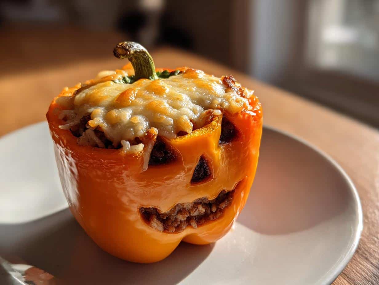 5 Spooky Jack-o’-Lantern Stuffed Bell Peppers They’ll Devour