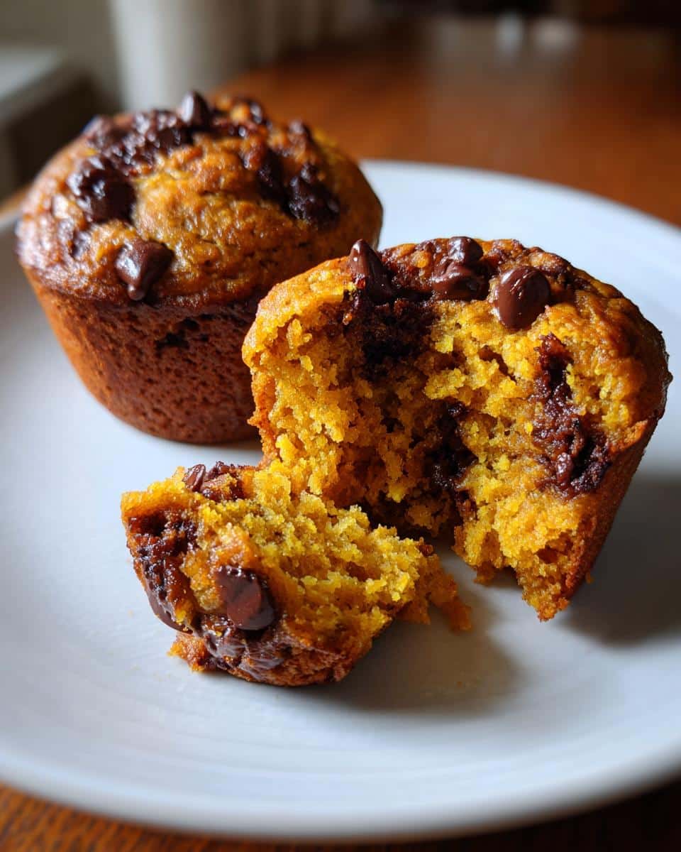 Low Calorie Pumpkin Chocolate Chip Muffins. - detail 2