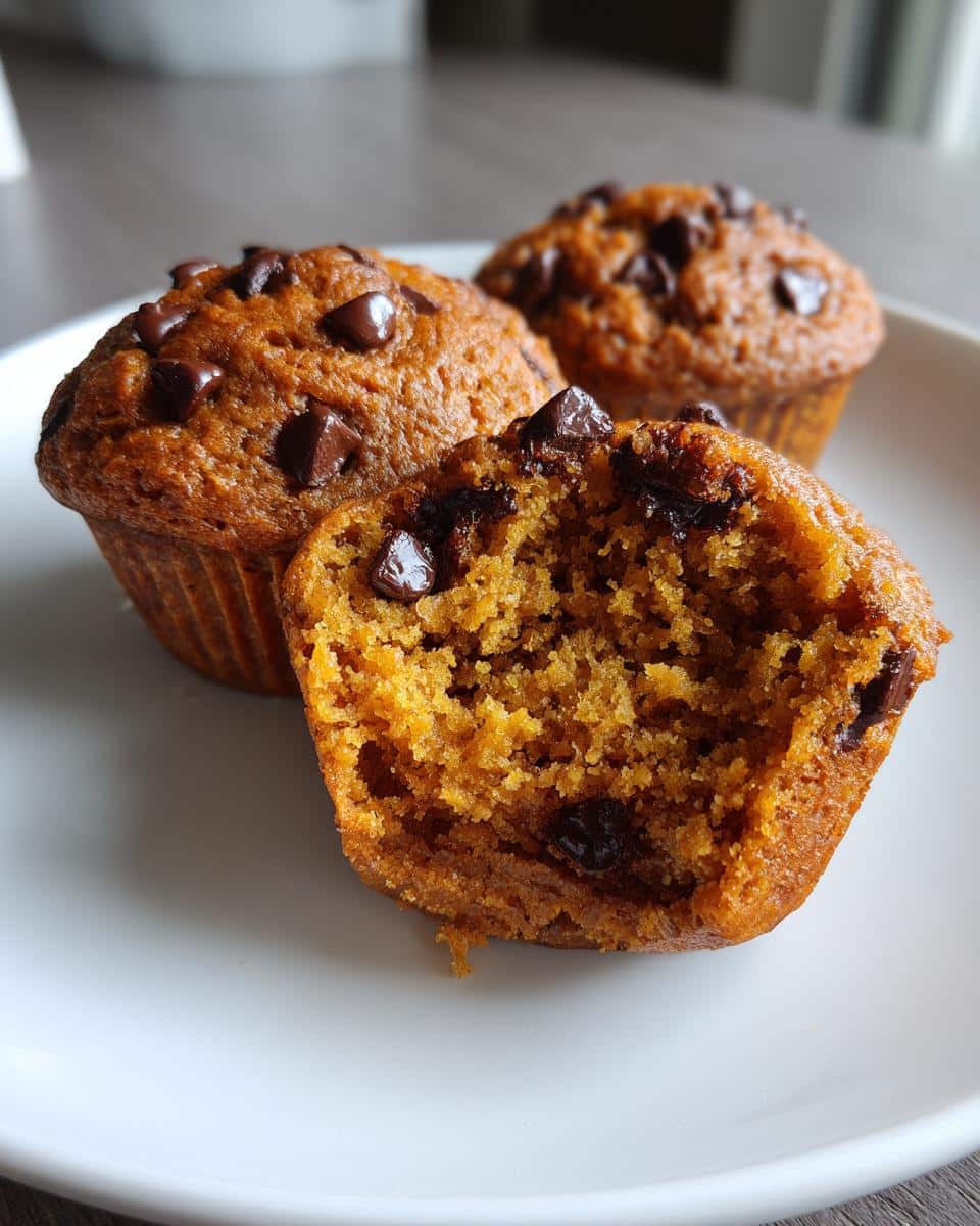 Low Calorie Pumpkin Chocolate Chip Muffins. - detail 3