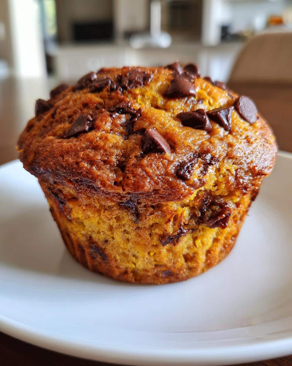 Pumpkin Chocolate Chip Muffins. - detail 2
