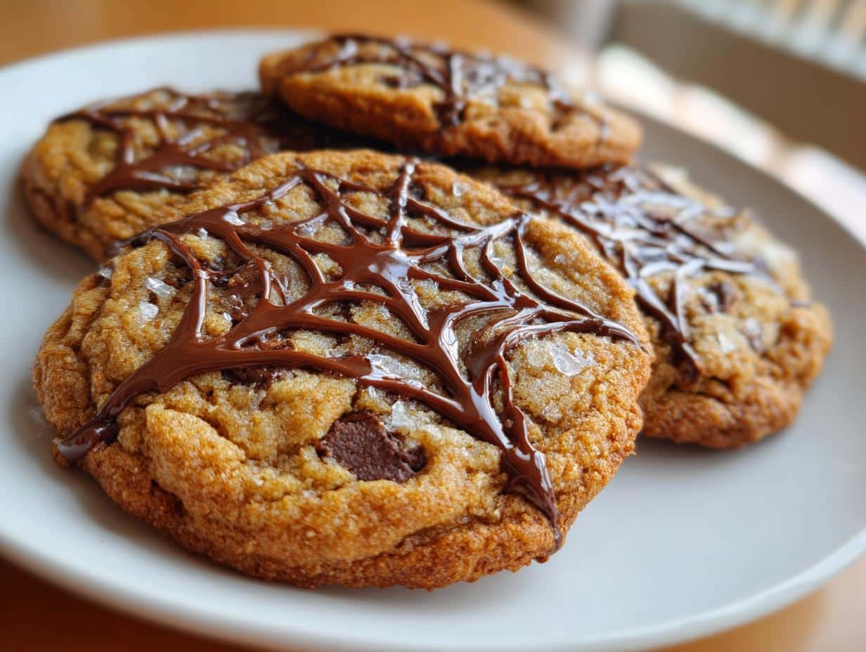 Spooky 10-Minute Spider Web Chocolate Chip Cookies That Haunt Tastebuds