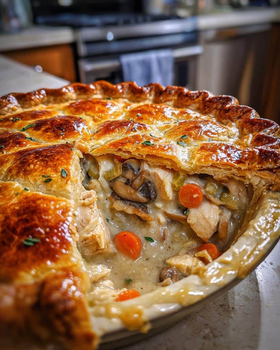 Turkey and Mushroom Pot Pie. - detail 2