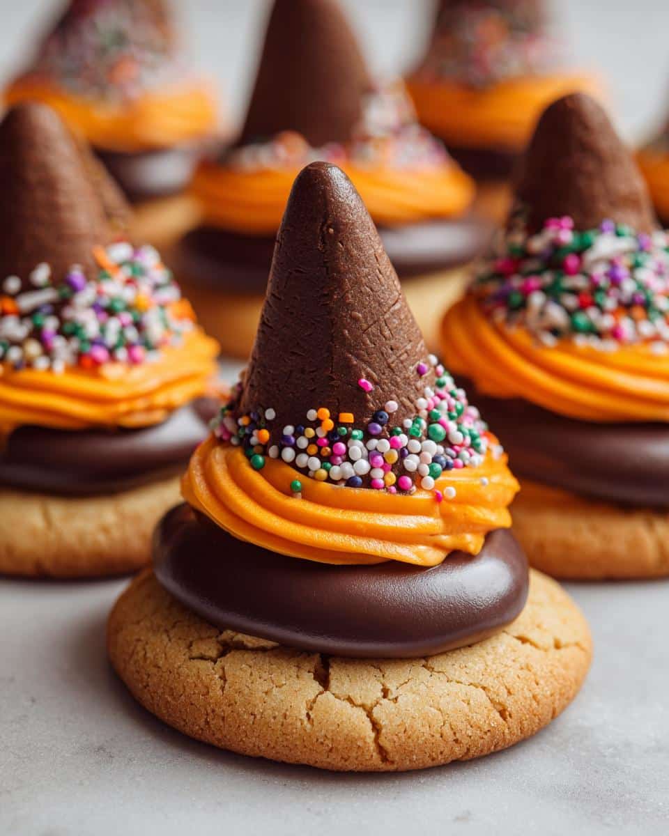 Witch Hat Cookies (Sugar cone on a cookie with frosting) - detail 1