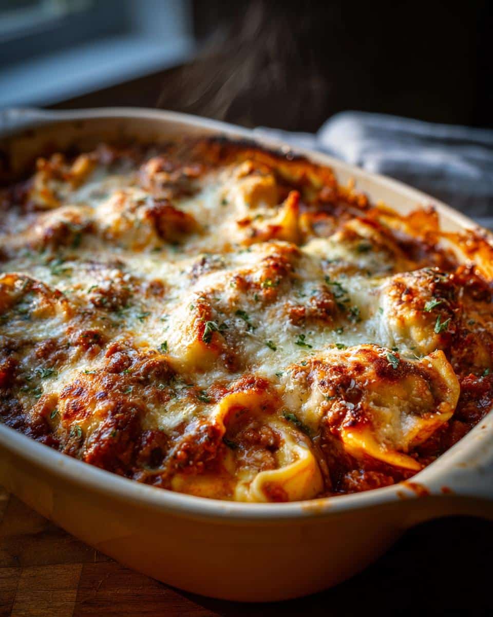 Cheesy Baked Tortellini (With Meat Sauce) - detail 2