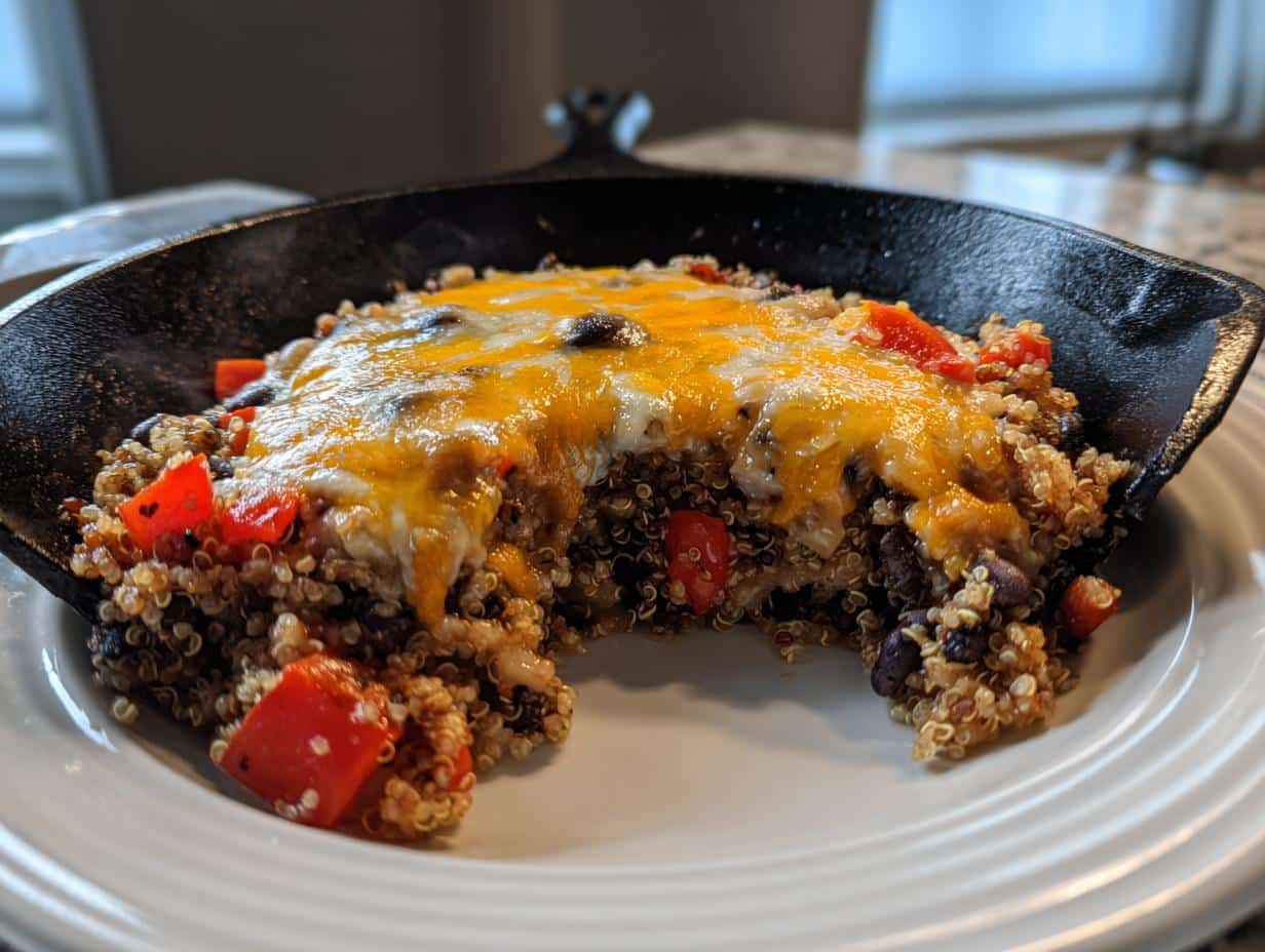 35-Minute Cheesy Black Bean & Quinoa Skillet Casserole Perfection