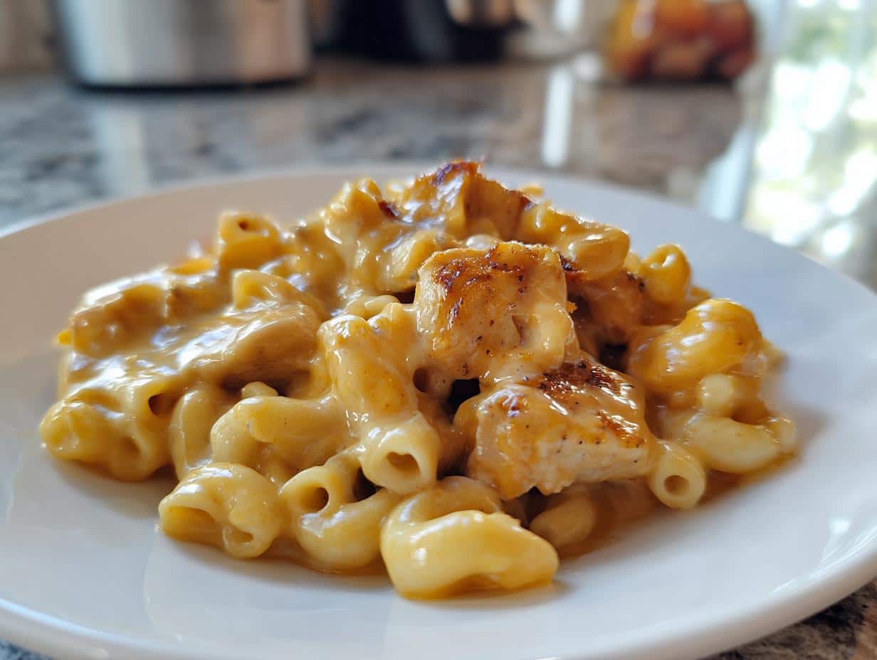 5-Ingredient Creamy Honey Pepper Chicken Mac and Cheese Bliss