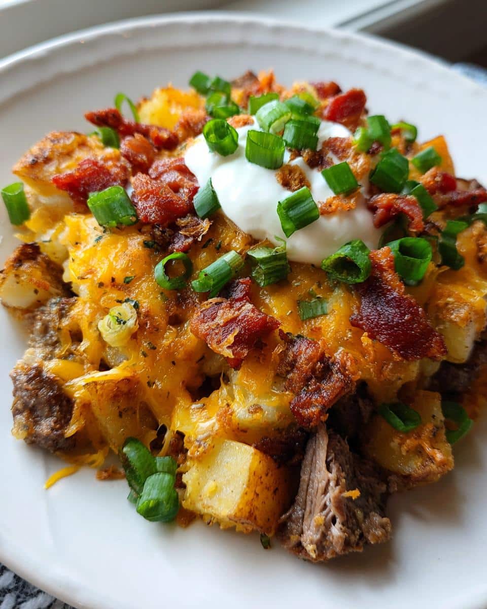 Crockpot Loaded Steak and Potato Bake - detail 1