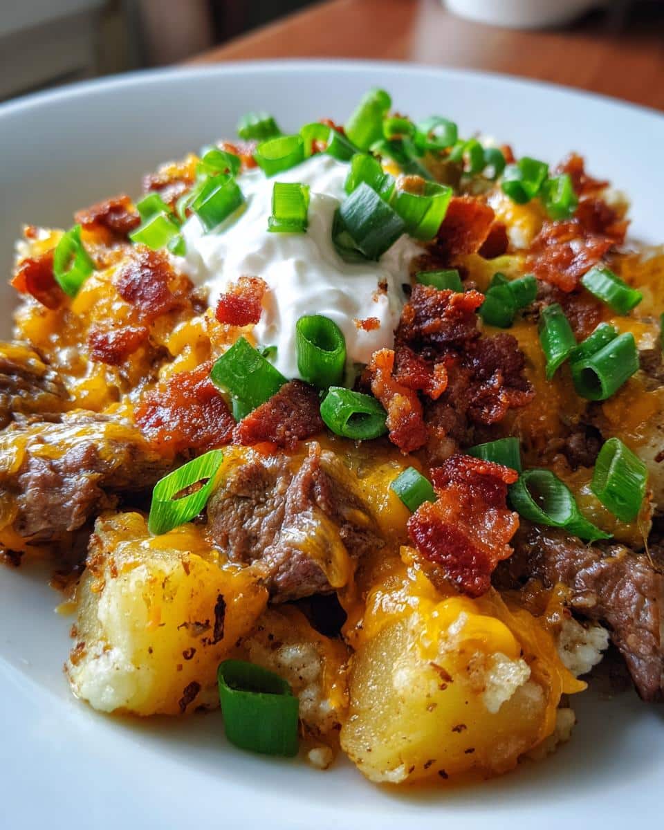 Crockpot Loaded Steak and Potato Bake - detail 3