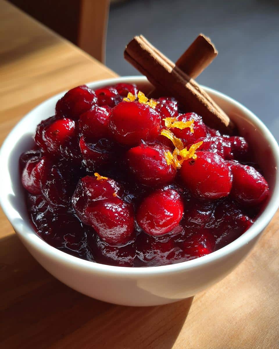 Homemade Cranberry Sauce with Orange and Cinnamon - detail 1