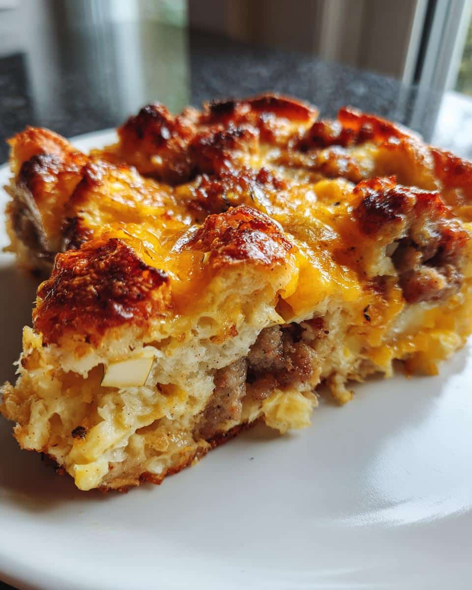 Sausage, Apple, and Cheddar Breakfast Casserole - detail 3