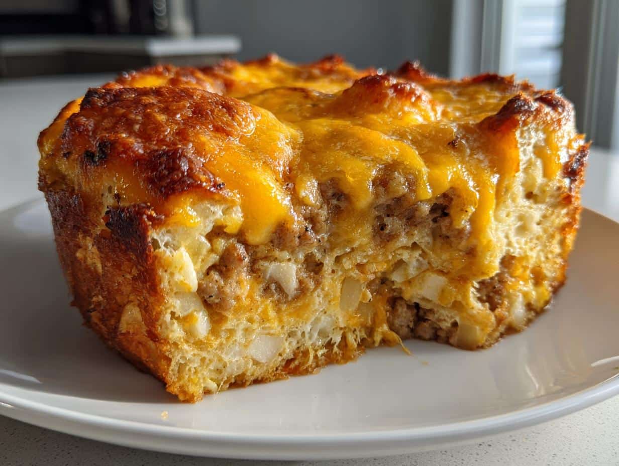 Sausage Apple Cheddar Breakfast Casserole Recipe [Irresistible]