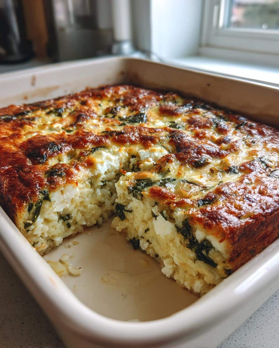 Spinach, Feta & Rice Casserole - detail 1