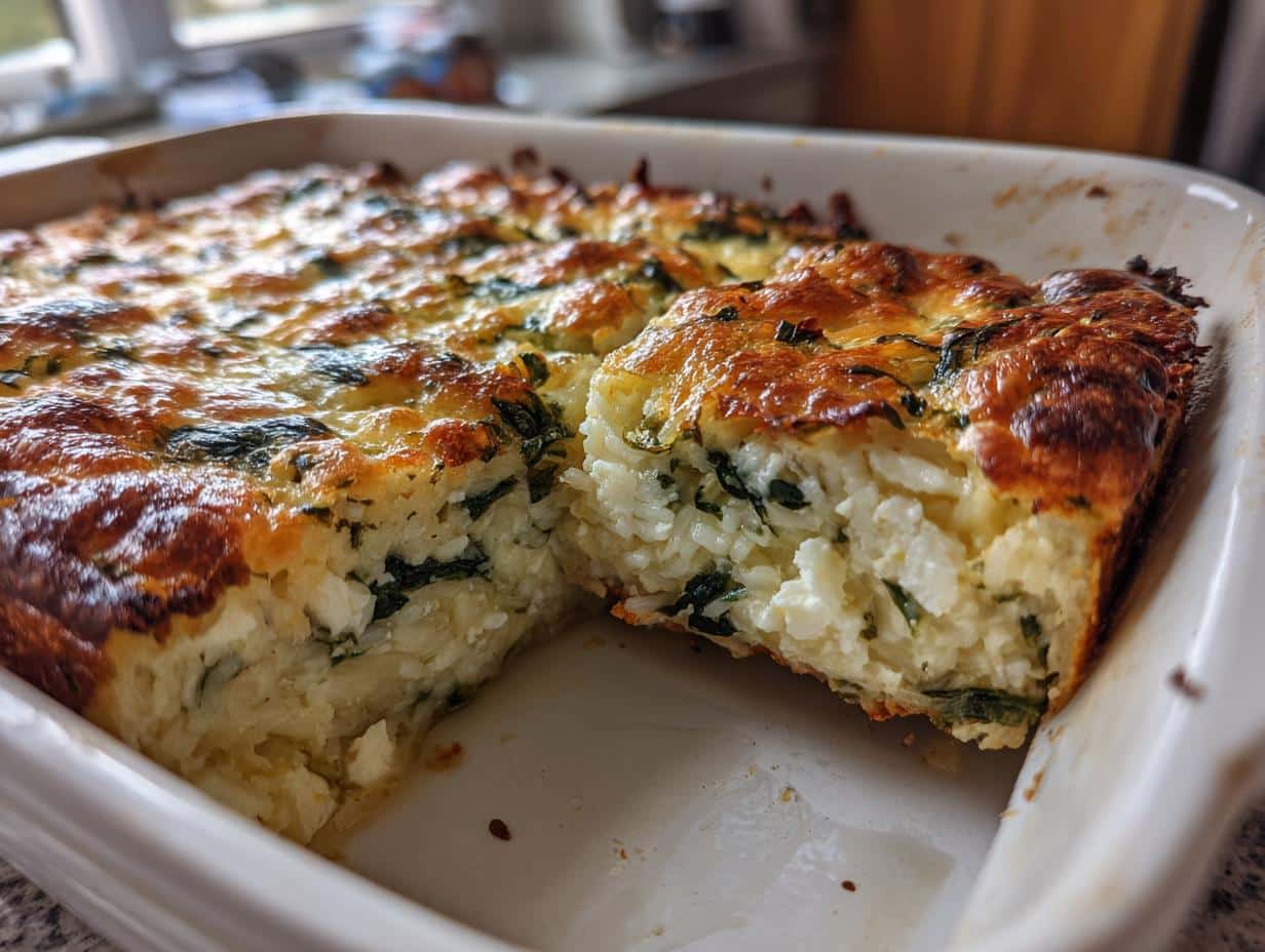 Creamy Spinach Feta & Rice Casserole You’ll Crave Tonight