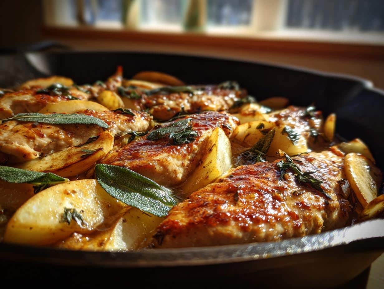 35-Minute Apple & Sage Chicken Skillet Bake That Wows