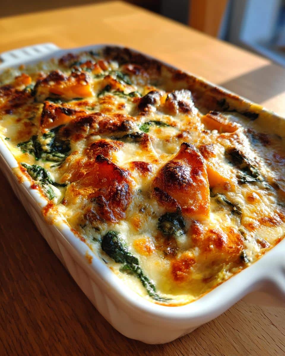 Butternut Squash & Spinach Gratin - detail 2