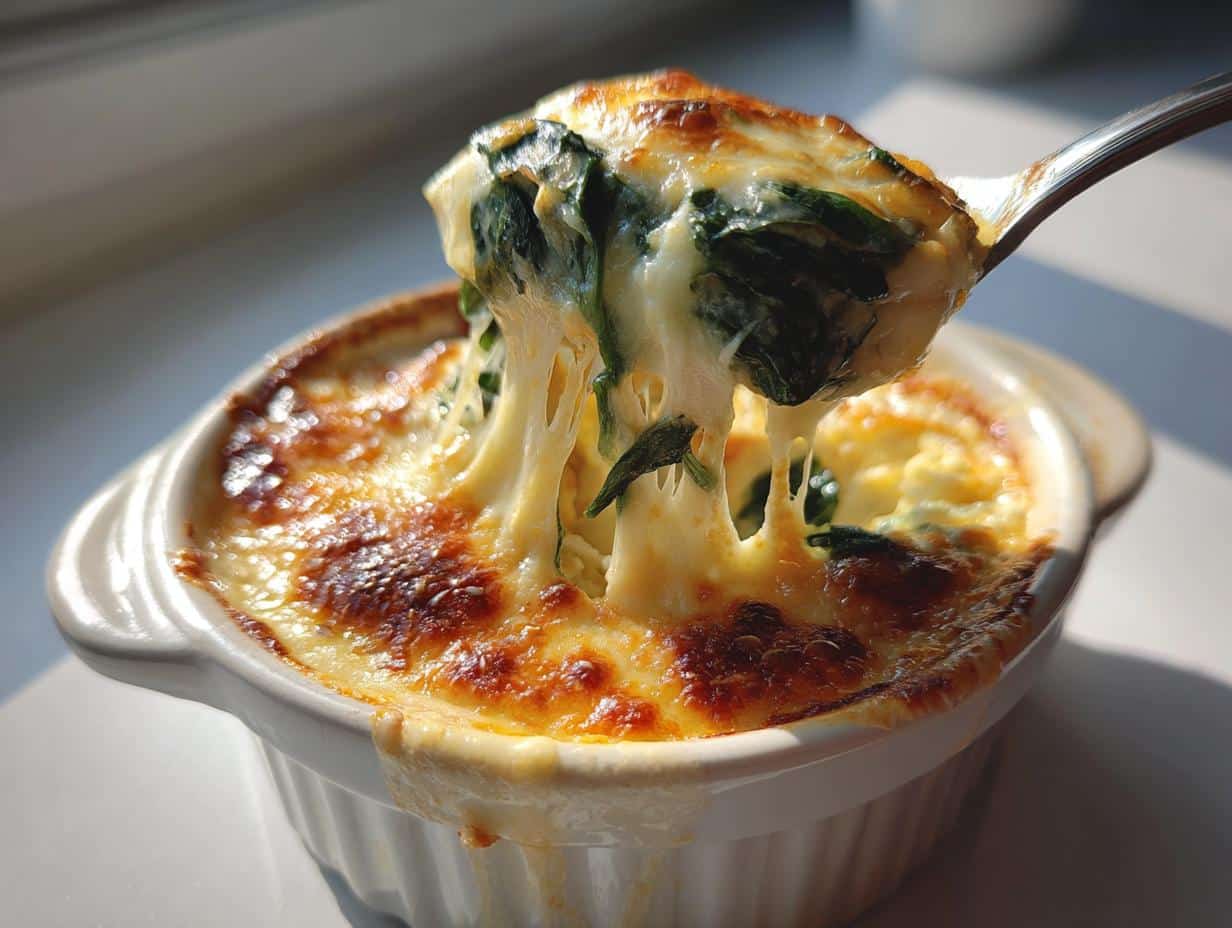 35-Minute Creamy Cheesy Spinach Bake – Irresistible Comfort