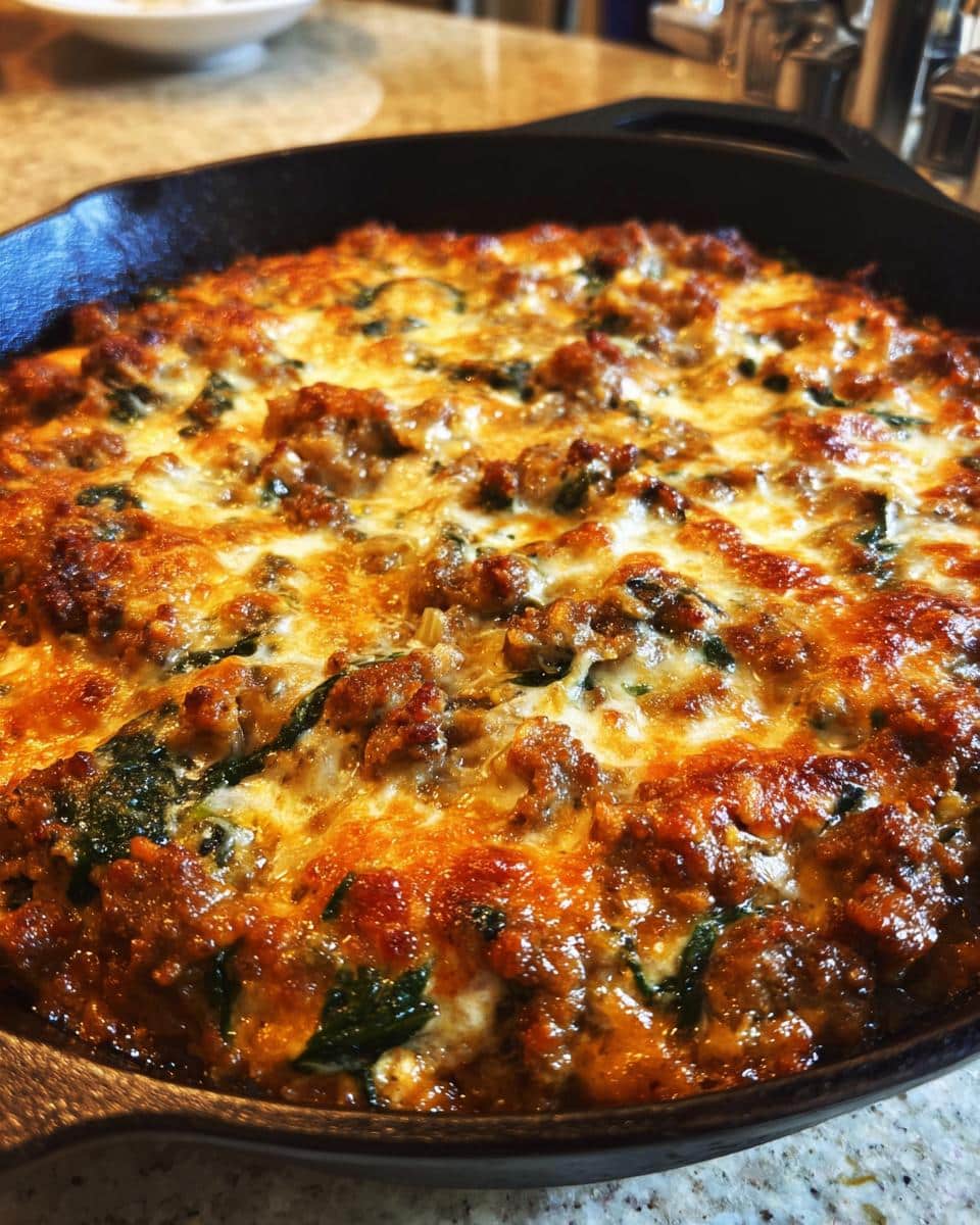Creamy Sausage & Spinach Skillet Bake - detail 1
