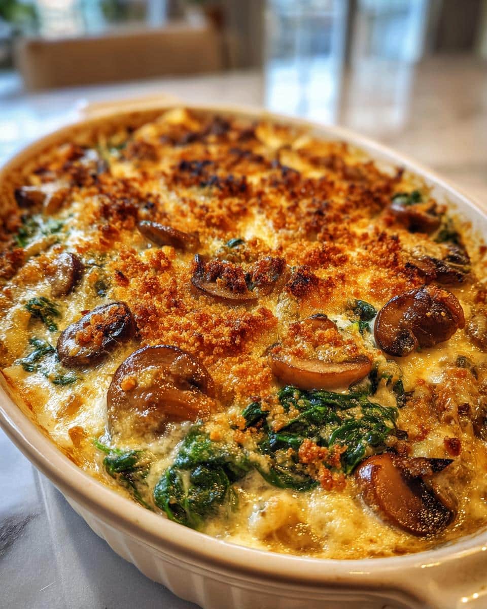 Creamy Spinach Mushroom Casserole - detail 1