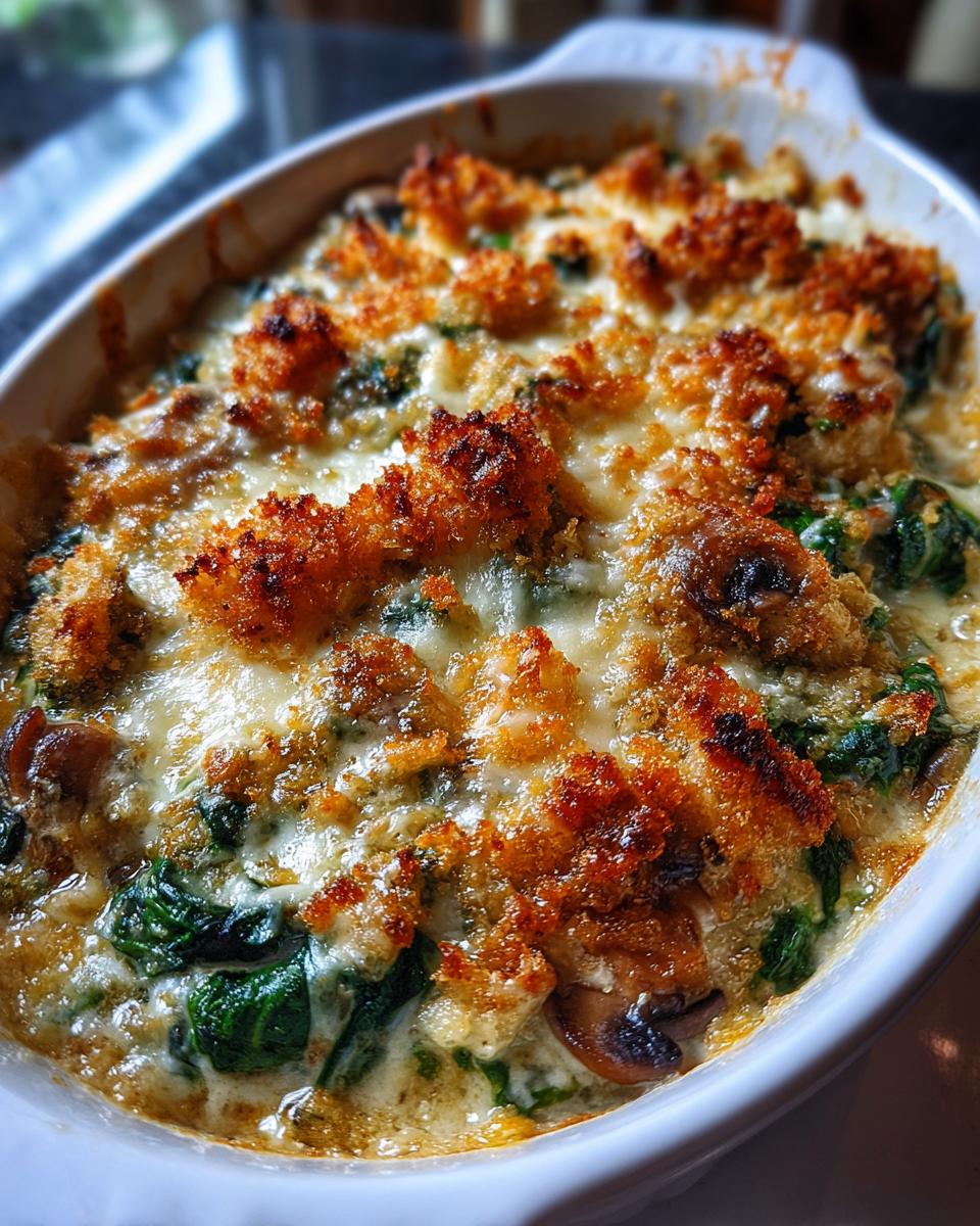 Creamy Spinach Mushroom Casserole - detail 2