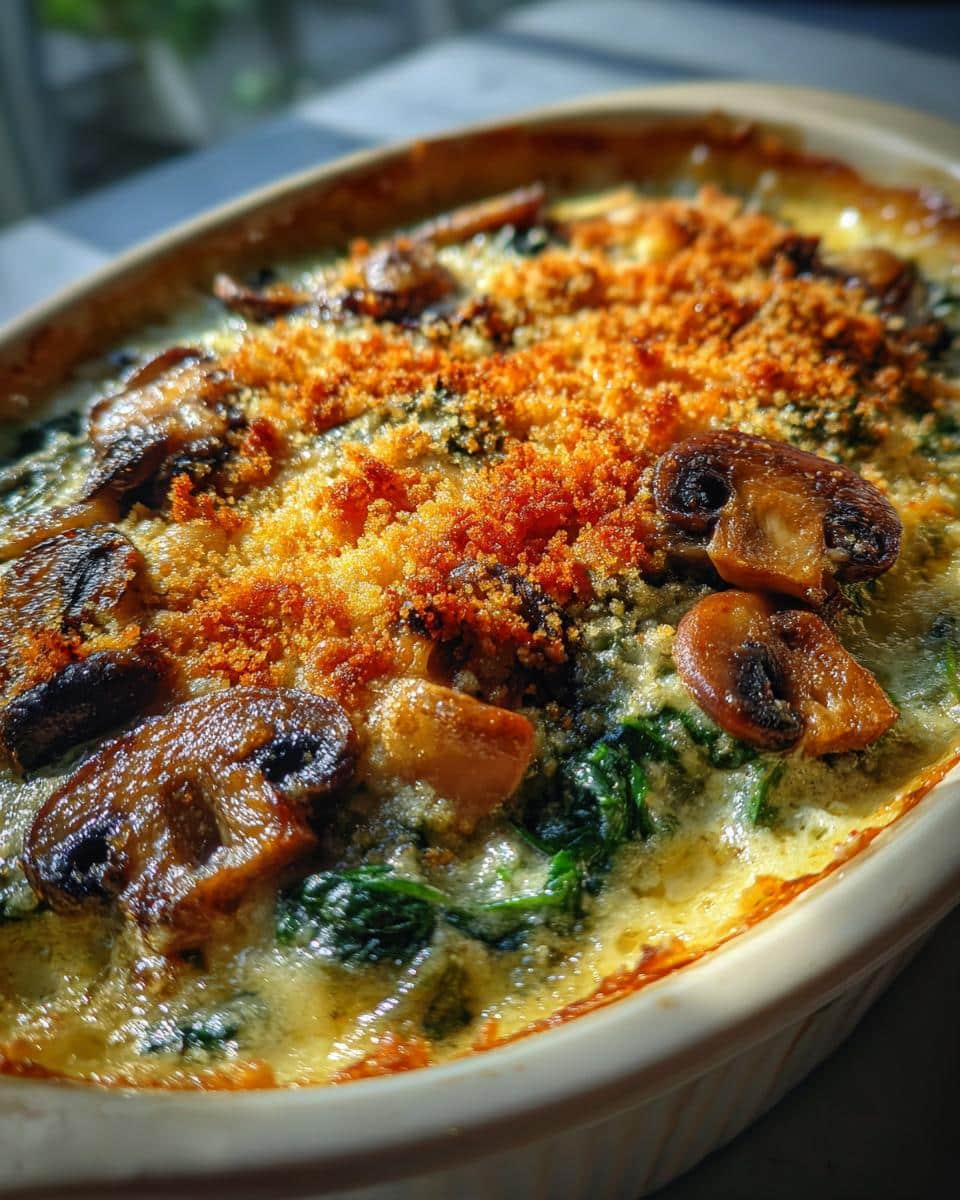 Creamy Spinach Mushroom Casserole - detail 3