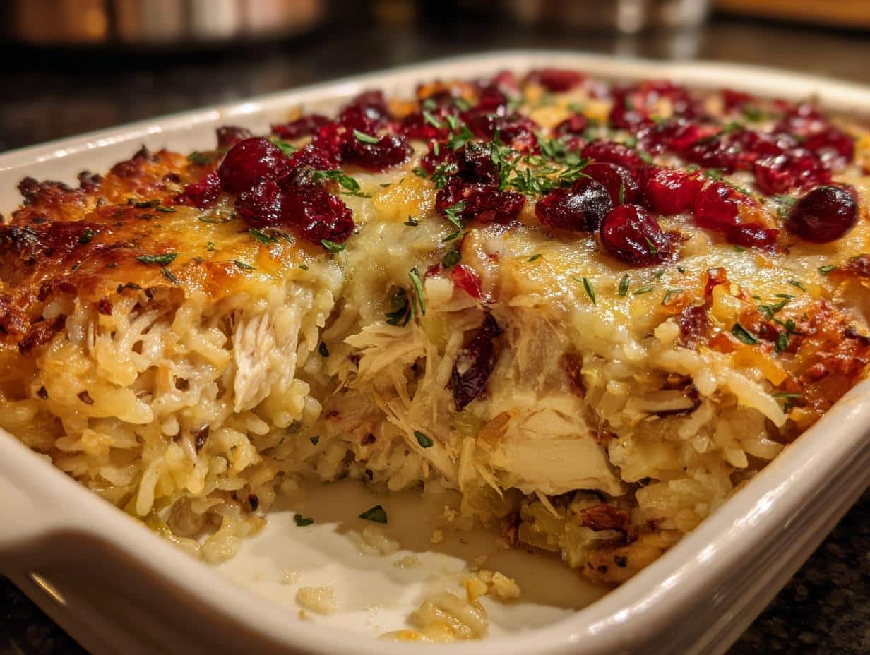 57-Minute Holiday Chicken & Cranberry Casserole Magic