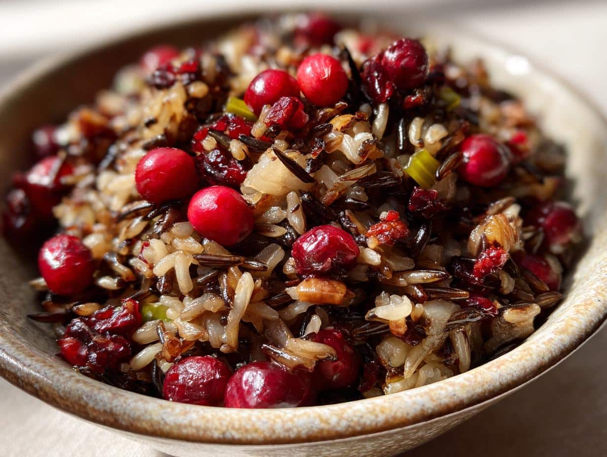 Magic 4-Ingredient Holiday Wild Rice & Cranberry Stuffing – Irresistible!