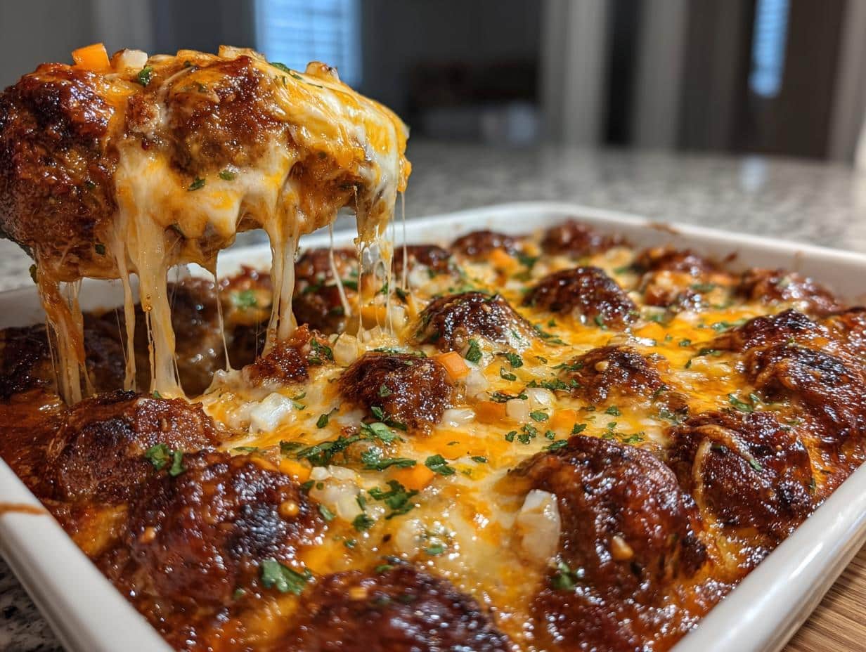 35-Minute Quick BBQ Meatball Casserole That Saves Dinner