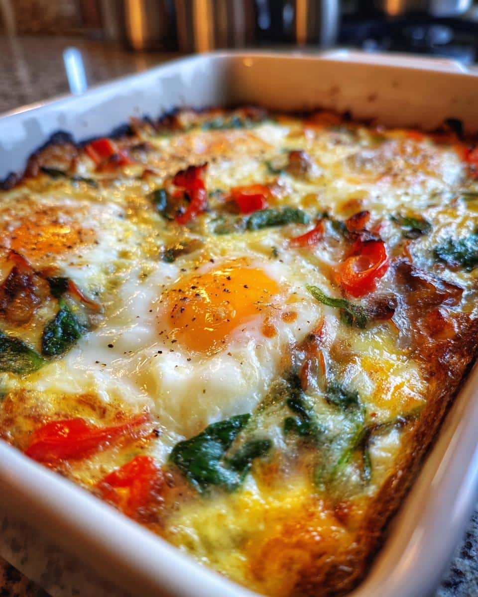 Quick Breakfast Egg & Veggie Bake - detail 2