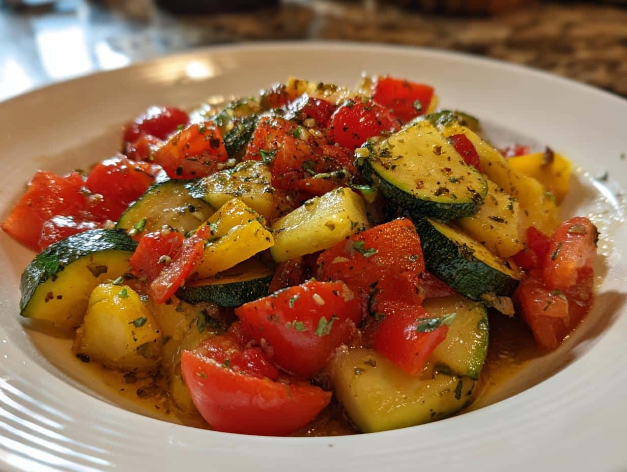 20-Minute Zucchini Tomato Bell Pepper Dish – Easy & Flavorful