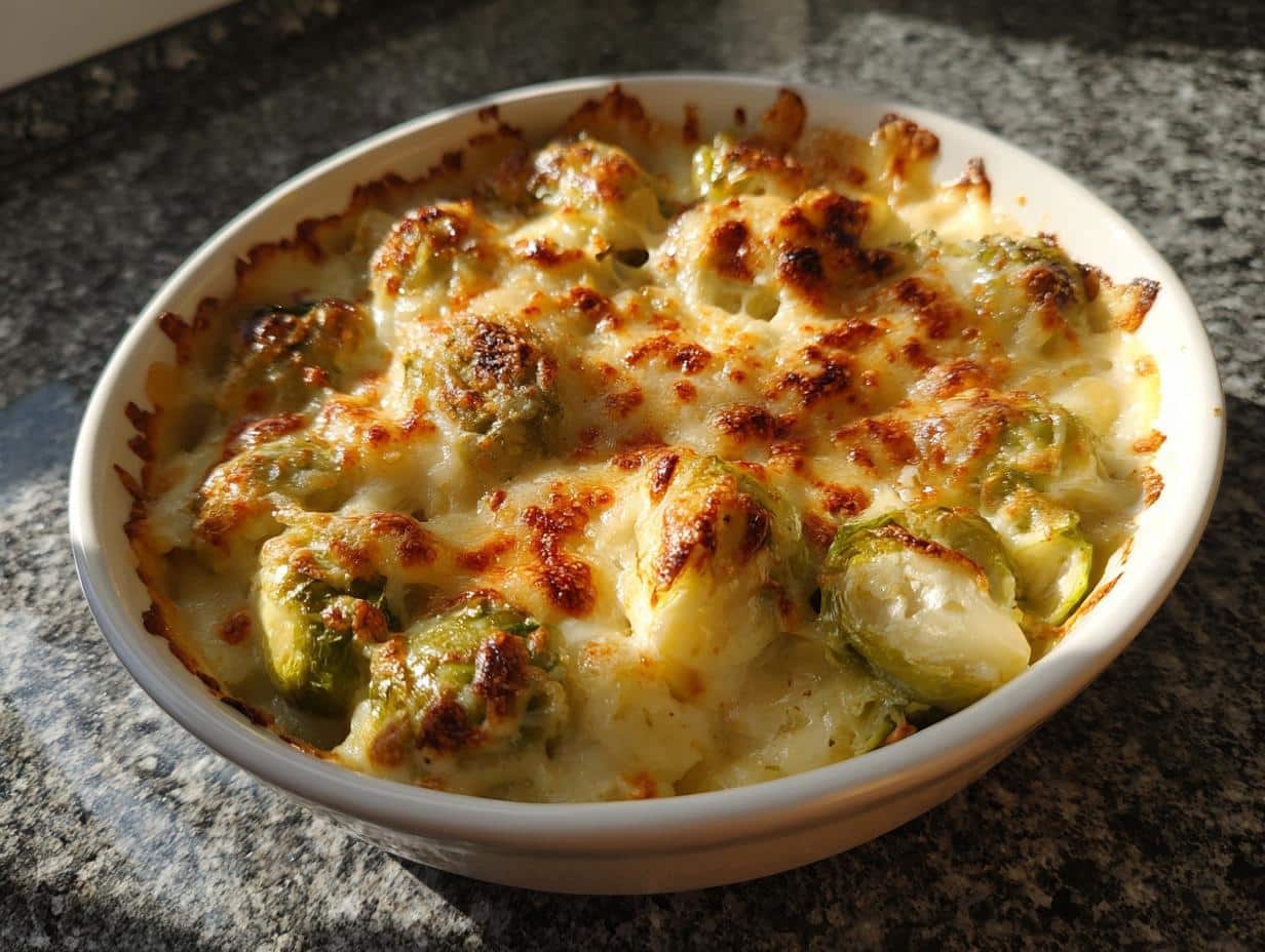 Creamy Brussels Sprouts Gratin in Just 3 Easy Steps
