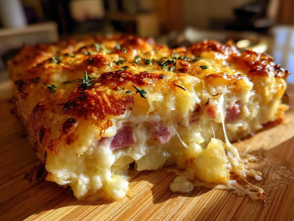 Irresistible Cheesy Ham and Potato Bake in 45 Minutes