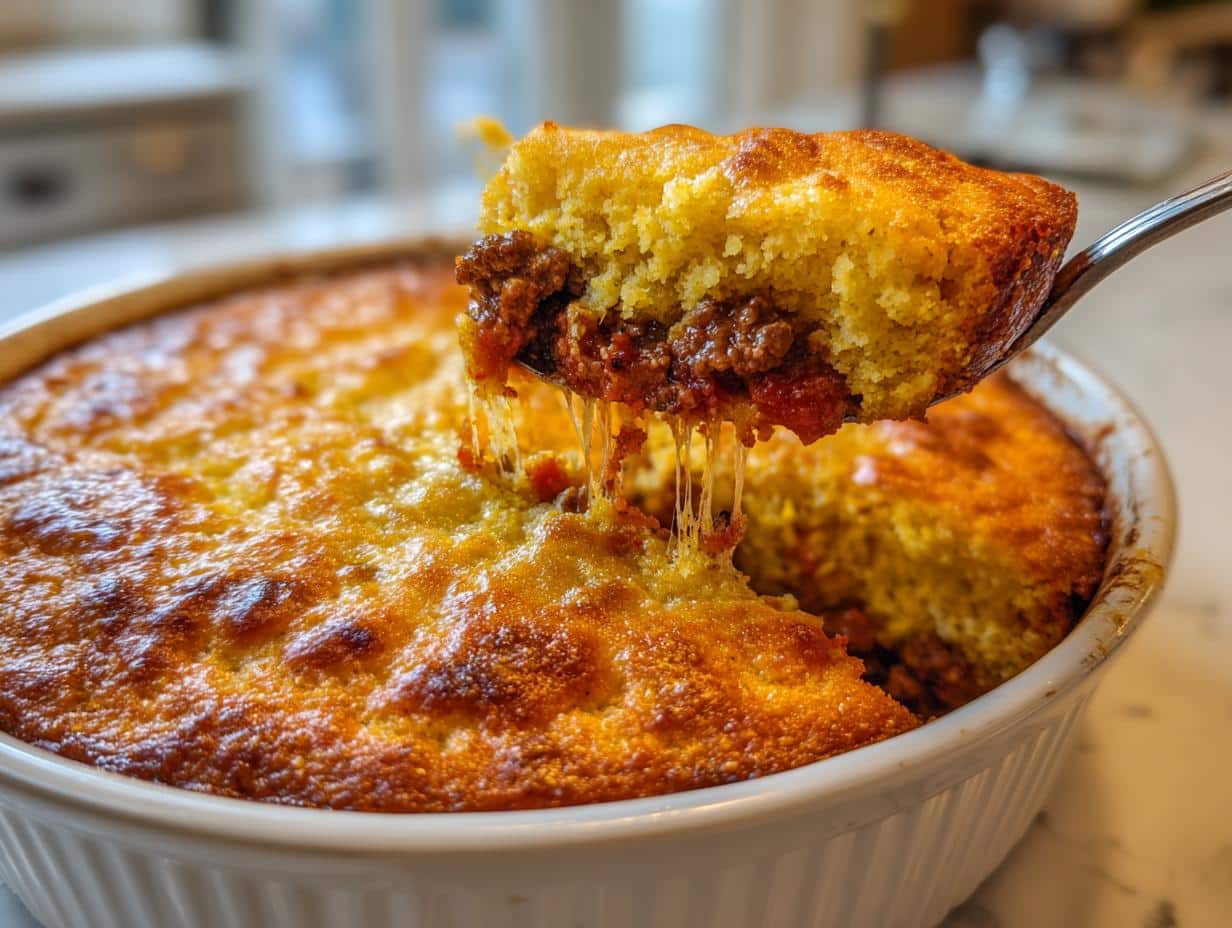 Hearty 20-Minute Chili Cheese Cornbread Casserole Perfection