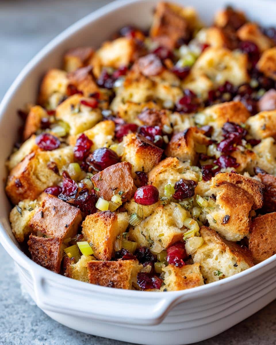 Cranberry Apple Stuffing Bake - detail 2