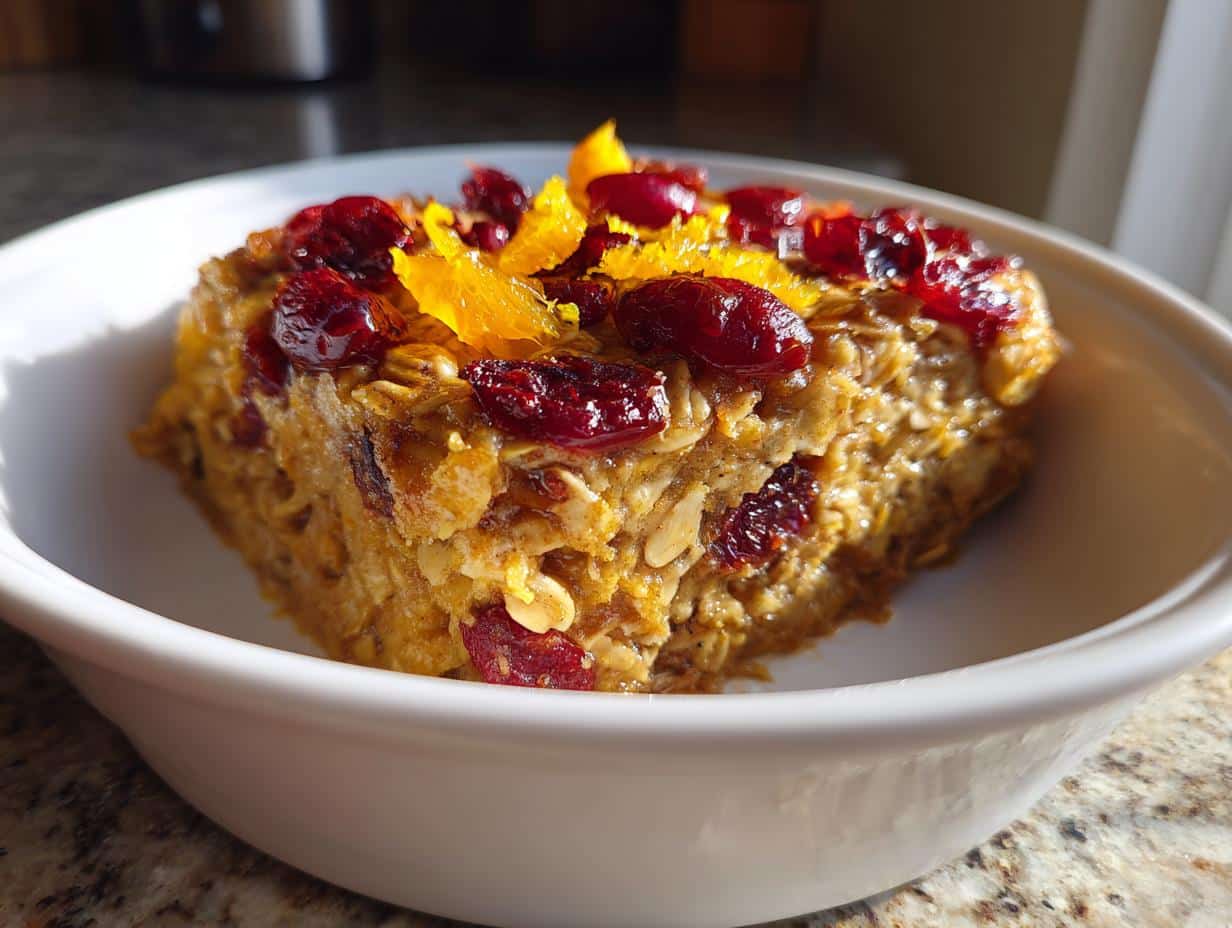 10-Minute Cranberry Orange Baked Oatmeal Will Wow You