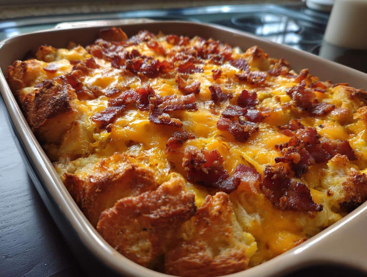 6-Ingredient Croissant Breakfast Bake – Rich & Easy Morning Magic