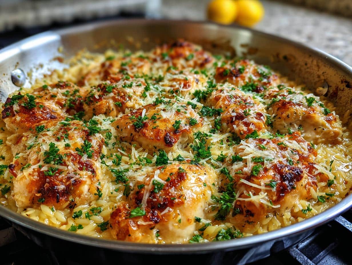 Transform Dinner with This Effortless 1-Pan Lemon Chicken Orzo Bake