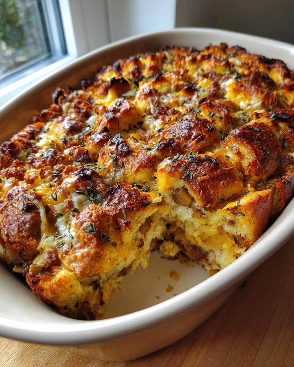 Irresistible Sausage Apple Stuffing Bake in 45 Minutes