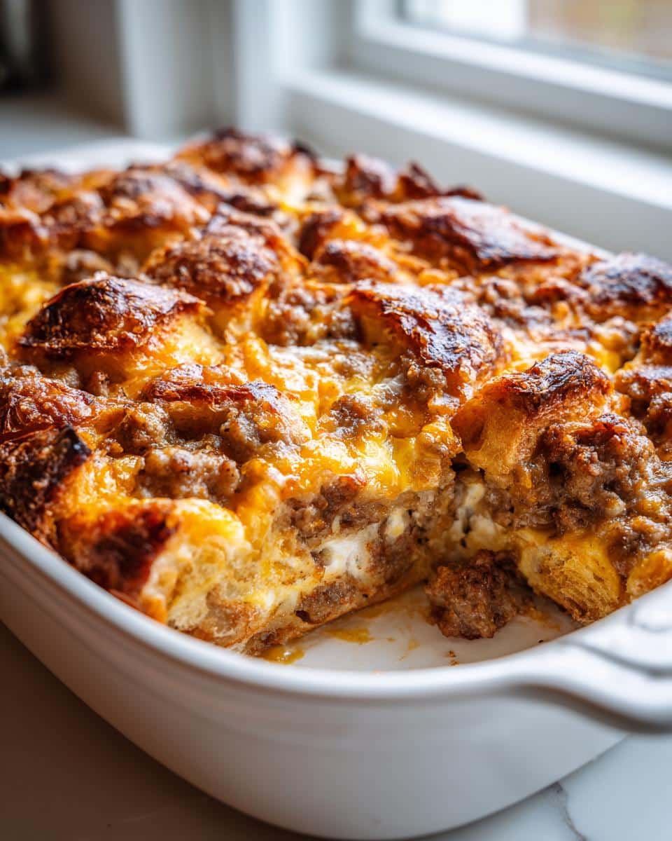 Irresistible Sausage Croissant Breakfast Bake in 15 Minutes